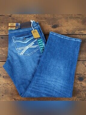Tk Axel Men's Size 40x30 Slim Boot Cut Stretch Blue Jeans New With Tags